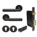 Lumina Entrance Set - Plain - Dark Roman Brass