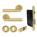 Lumina Entrance Set - Plain - Matt Satin Brass