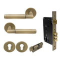 Lumina Entrance Set - Plain - Roman Brass