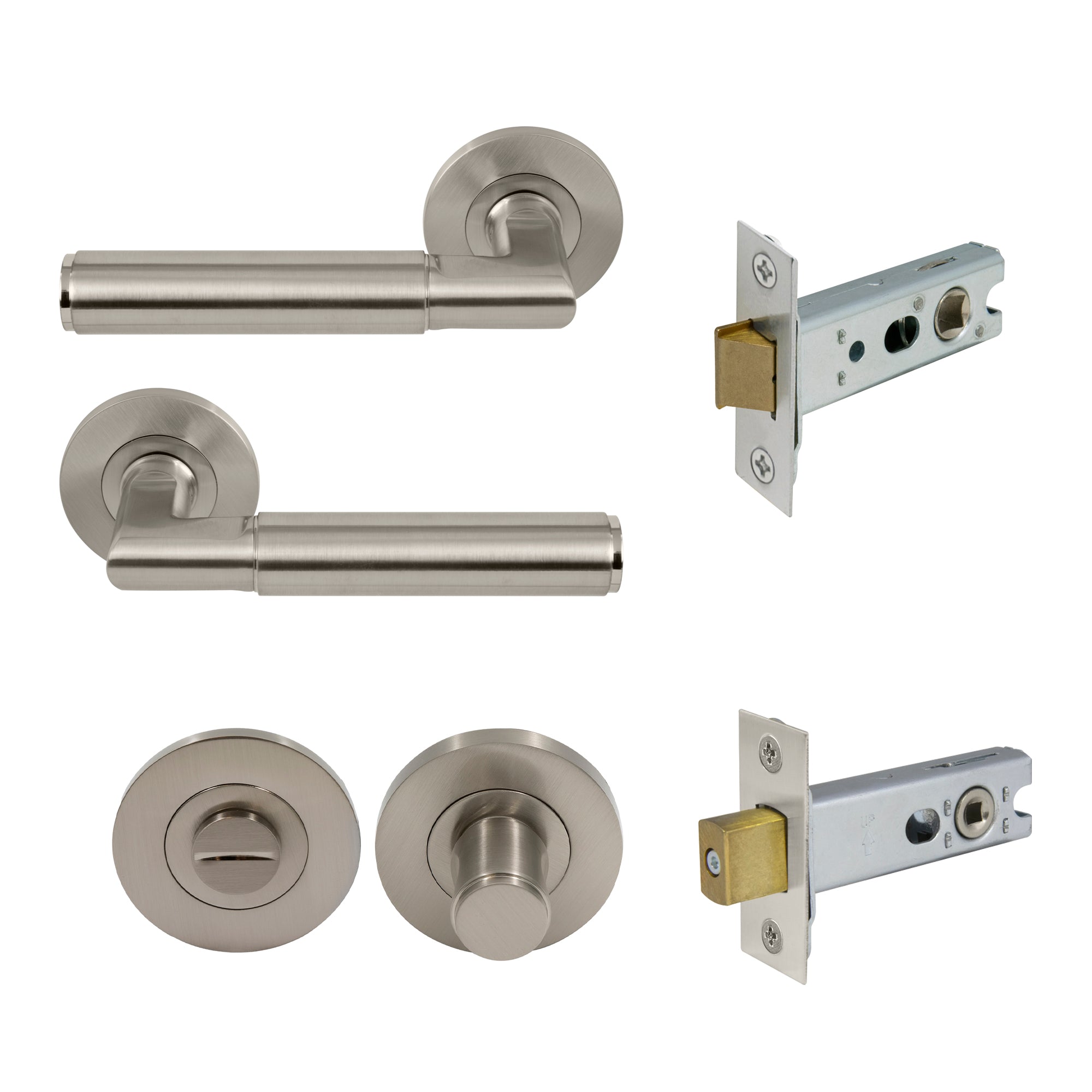 Lumina Privacy Set - Plain - Brushed Nickel
