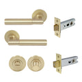 Lumina Privacy Set - Plain - Unlacquered Satin Brass