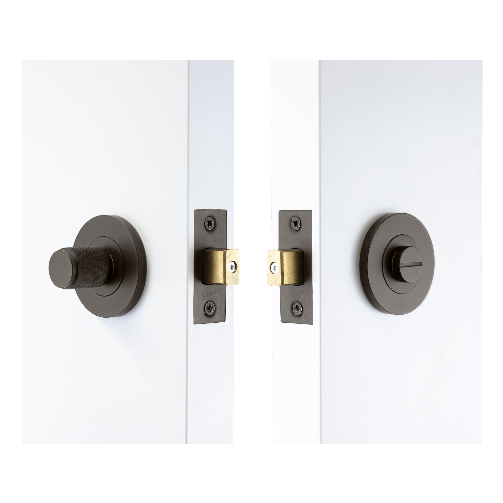 NIDO - Privacy Set 57mm Backset - Diamond Knurl - Graphite Nickel