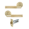Lumina Passage Set - Diamond Knurl - Unlacquered Satin Brass