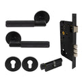 Lumina Entrance Set - Diamond Knurl - Black