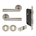 Lumina Entrance Set - Diamond Knurl - Brushed Nickel