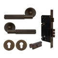 Lumina Entrance Set - Diamond Knurl - Cocoa Bronze
