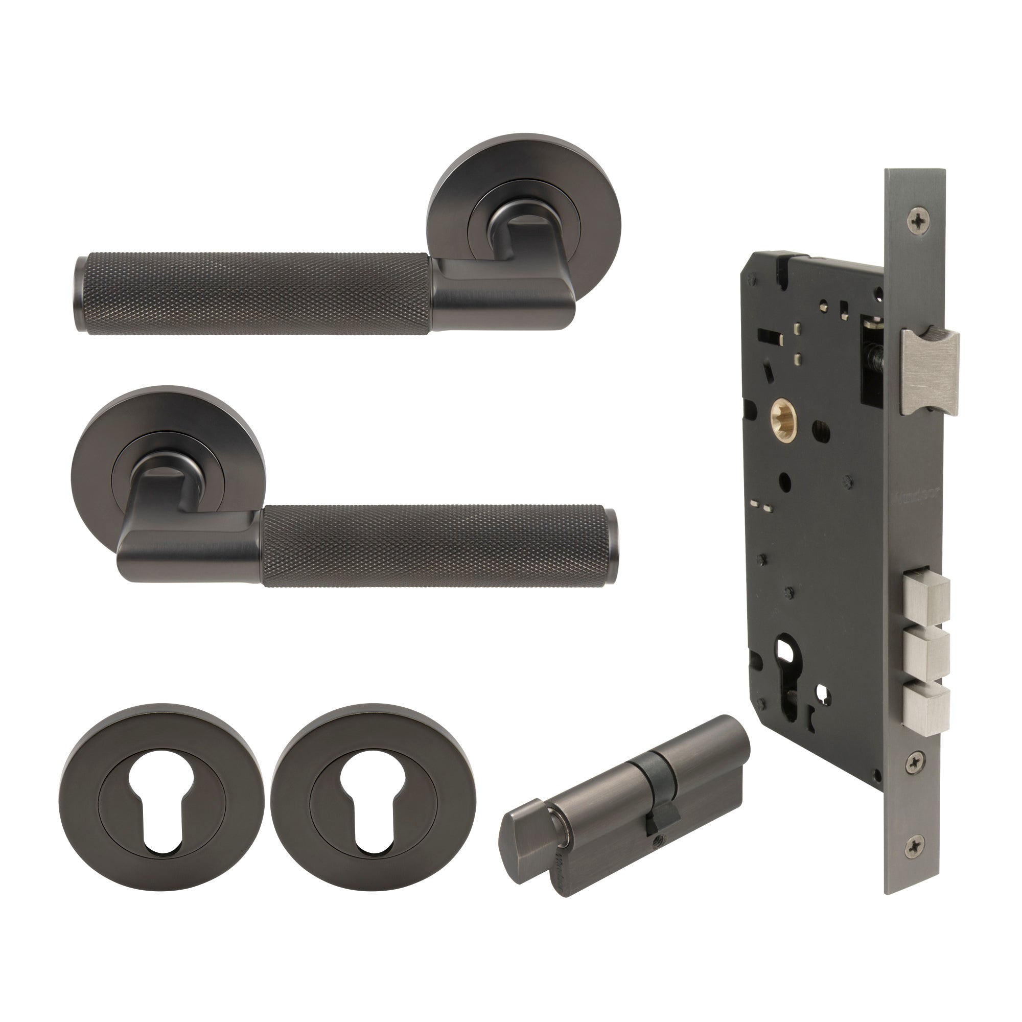 Lumina Entrance Set - Diamond Knurl - Graphite Nickel