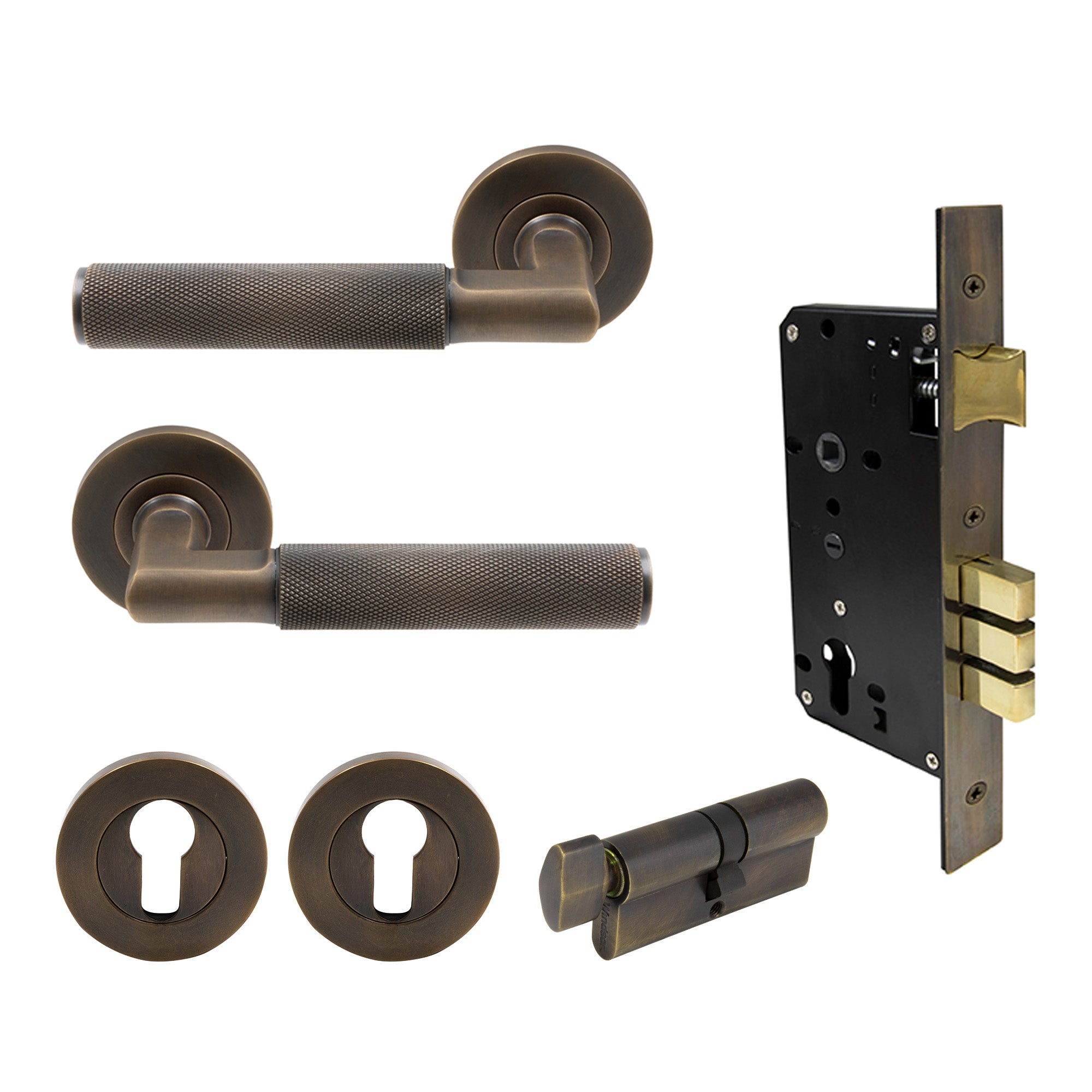 Lumina Entrance Set - Diamond Knurl - Oil Rubbed Bronze