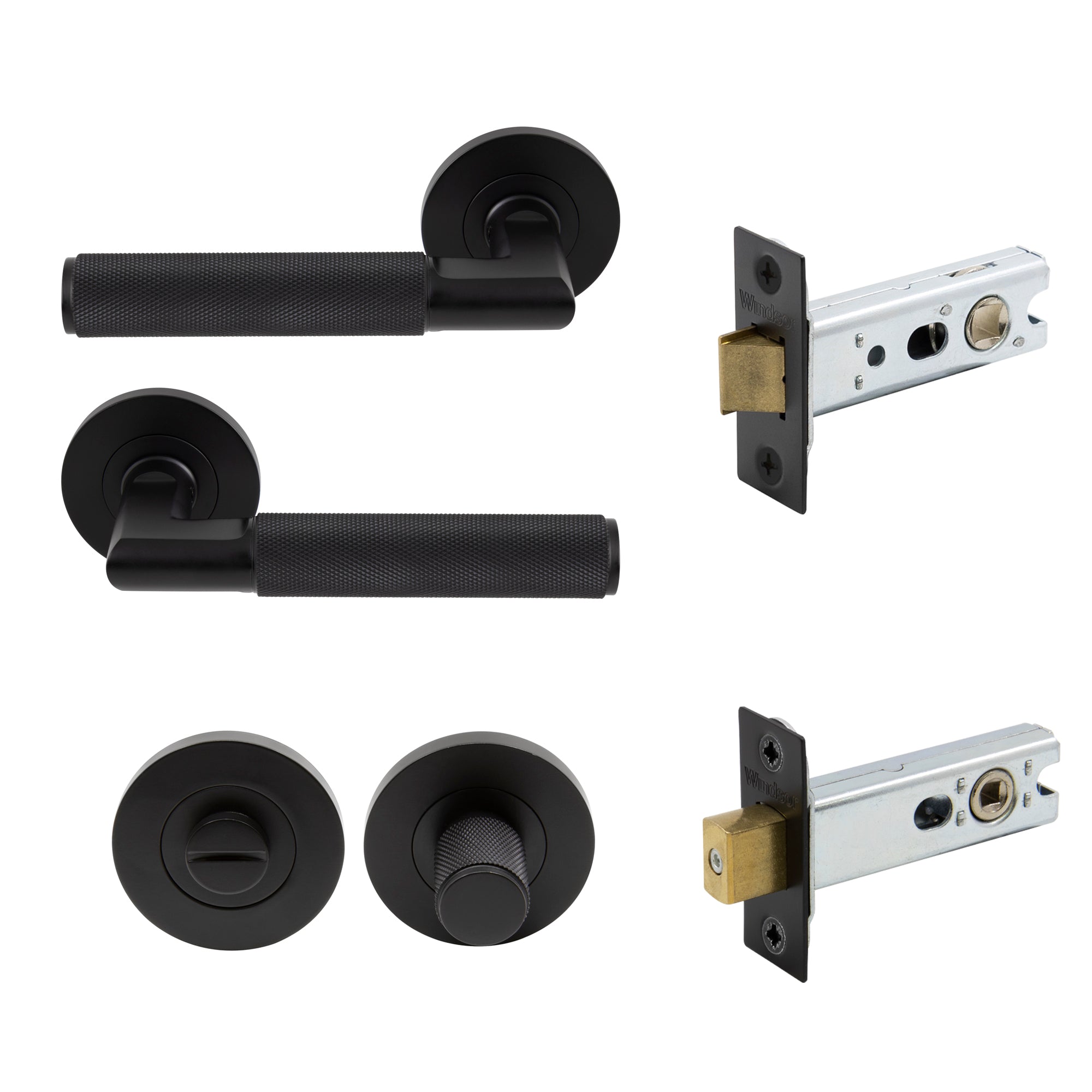 Lumina Privacy Set - Diamond Knurl - Black