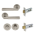 Lumina Privacy Set - Diamond Knurl - Brushed Nickel