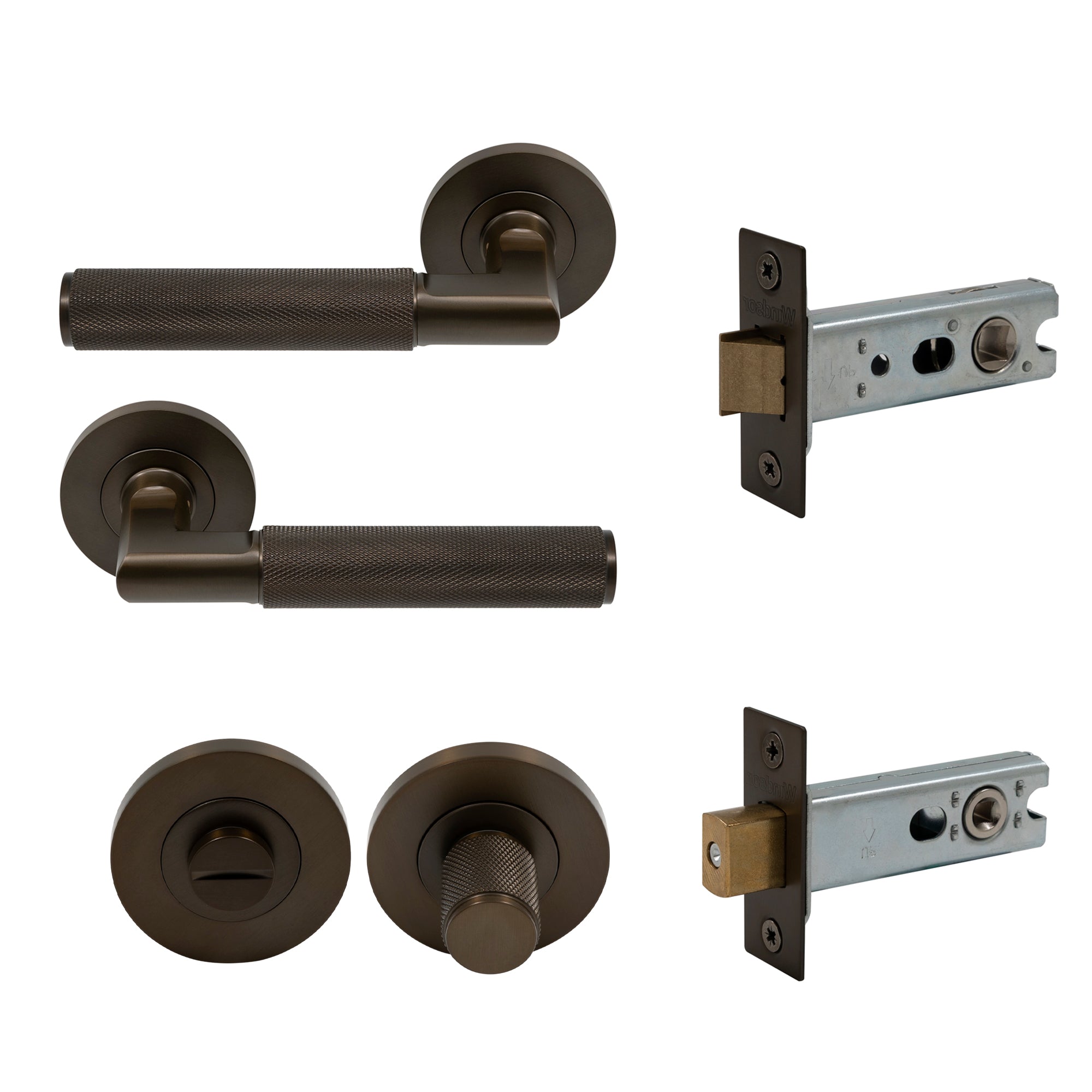 Lumina Privacy Set - Diamond Knurl - Cocoa Bronze