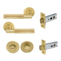 Lumina Privacy Set - Diamond Knurl - Matt Satin Brass