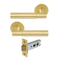 Verge Passage Set - Plain - Matt Satin Brass