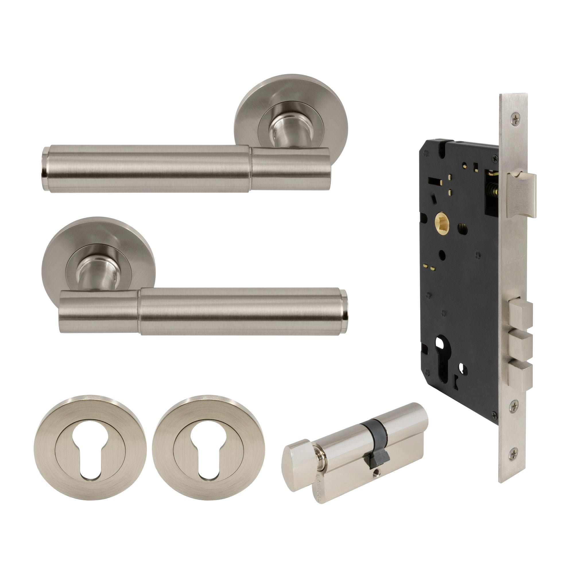 Verge Entrance Set - Plain - Brushed Nickel