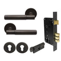 Verge Entrance Set - Plain - Dark Roman Brass