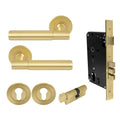 Verge Entrance Set - Plain - Matt Satin Brass