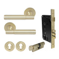 Verge Entrance Set - Plain - Unlacquered Satin Brass