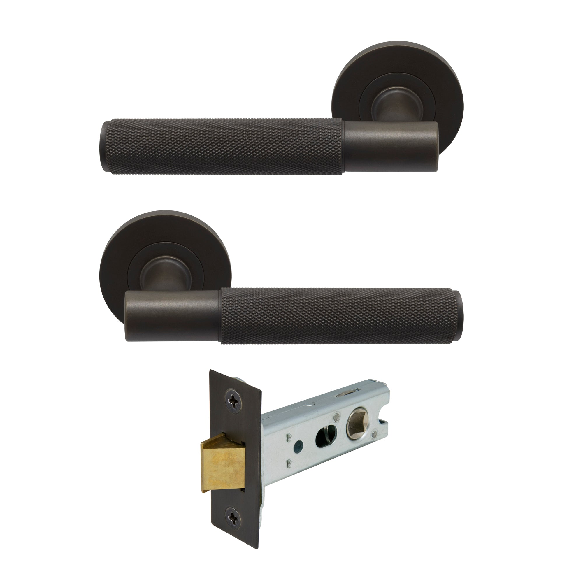 Verge Passage Set - Diamond Knurl - Dark Roman Brass