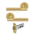 Verge Passage Set - Diamond Knurl - Matt Satin Brass