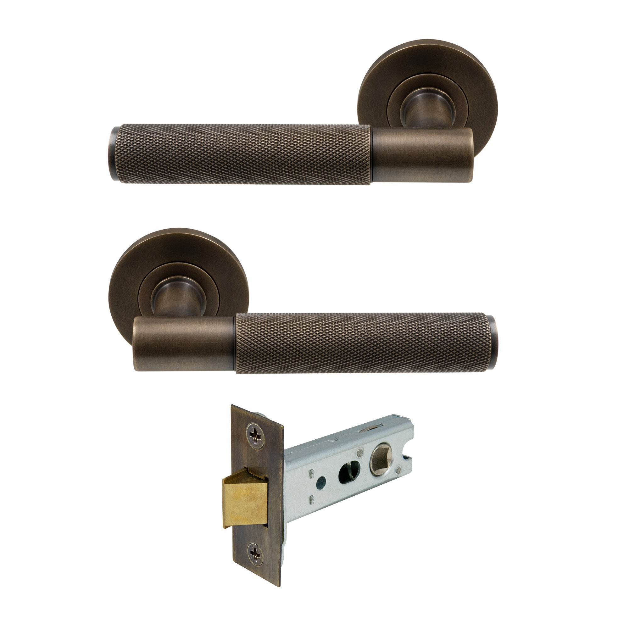 Verge Passage Set - Diamond Knurl - Oil Rubbed Bronze