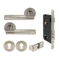 Verge Entrance Set - Diamond Knurl - Brushed Nickel