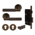 Verge Entrance Set - Diamond Knurl - Cocoa Bronze