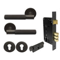 Verge Entrance Set - Diamond Knurl - Dark Roman Brass