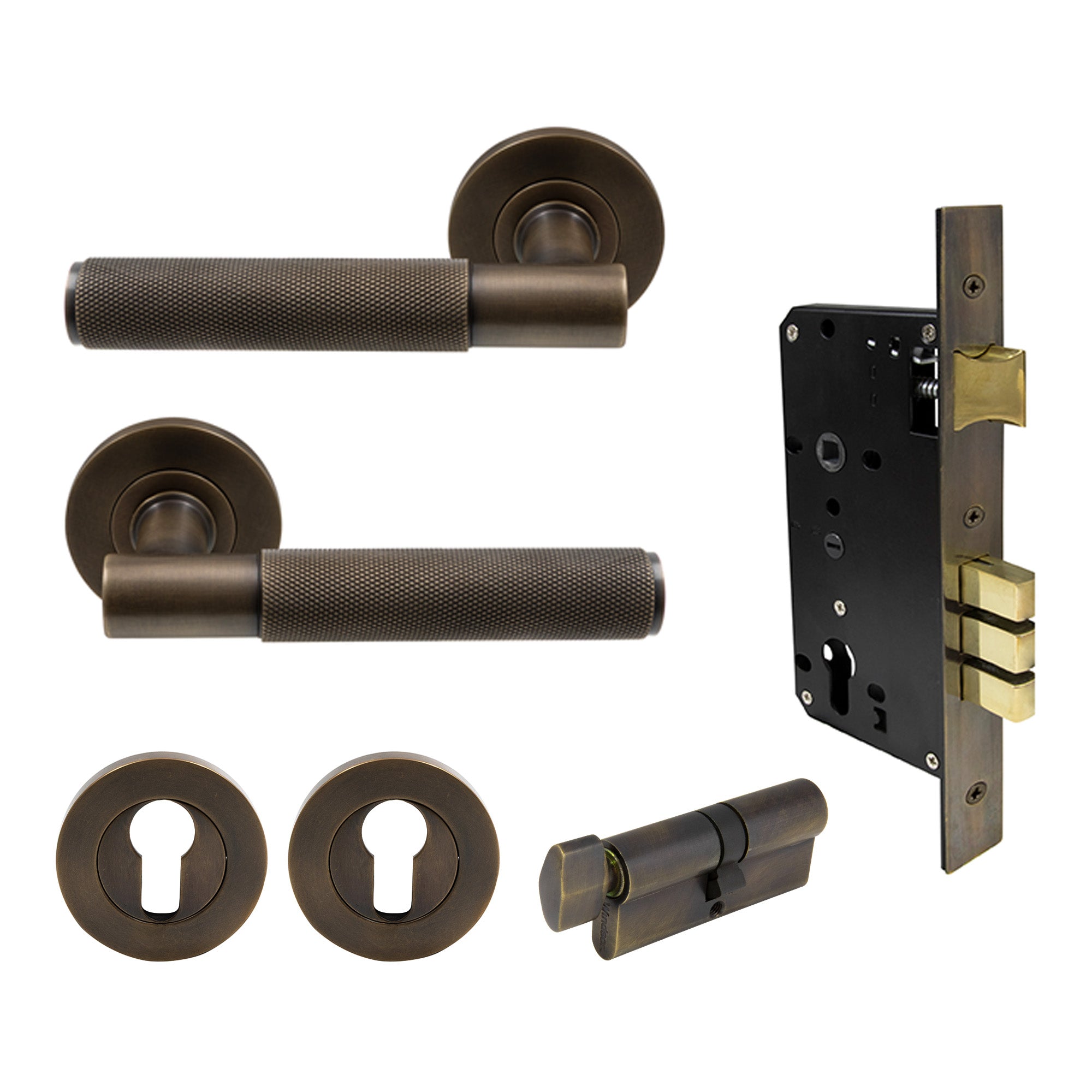 Verge Entrance Set - Diamond Knurl - Oil Rubbed Bronze