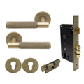 Verge Entrance Set - Diamond Knurl - Roman Brass