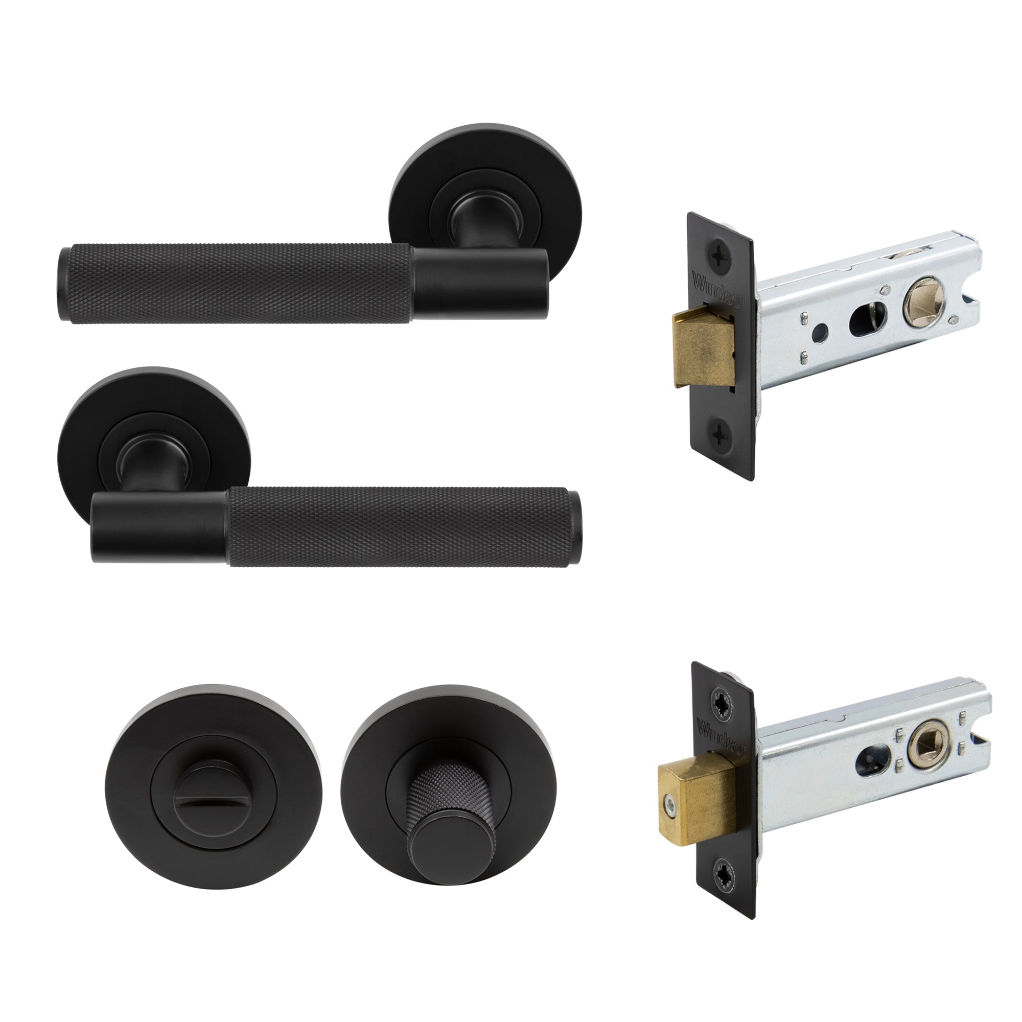 Verge Privacy Set - Diamond Knurl - Black
