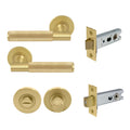 Verge Privacy Set - Diamond Knurl - Matt Satin Brass