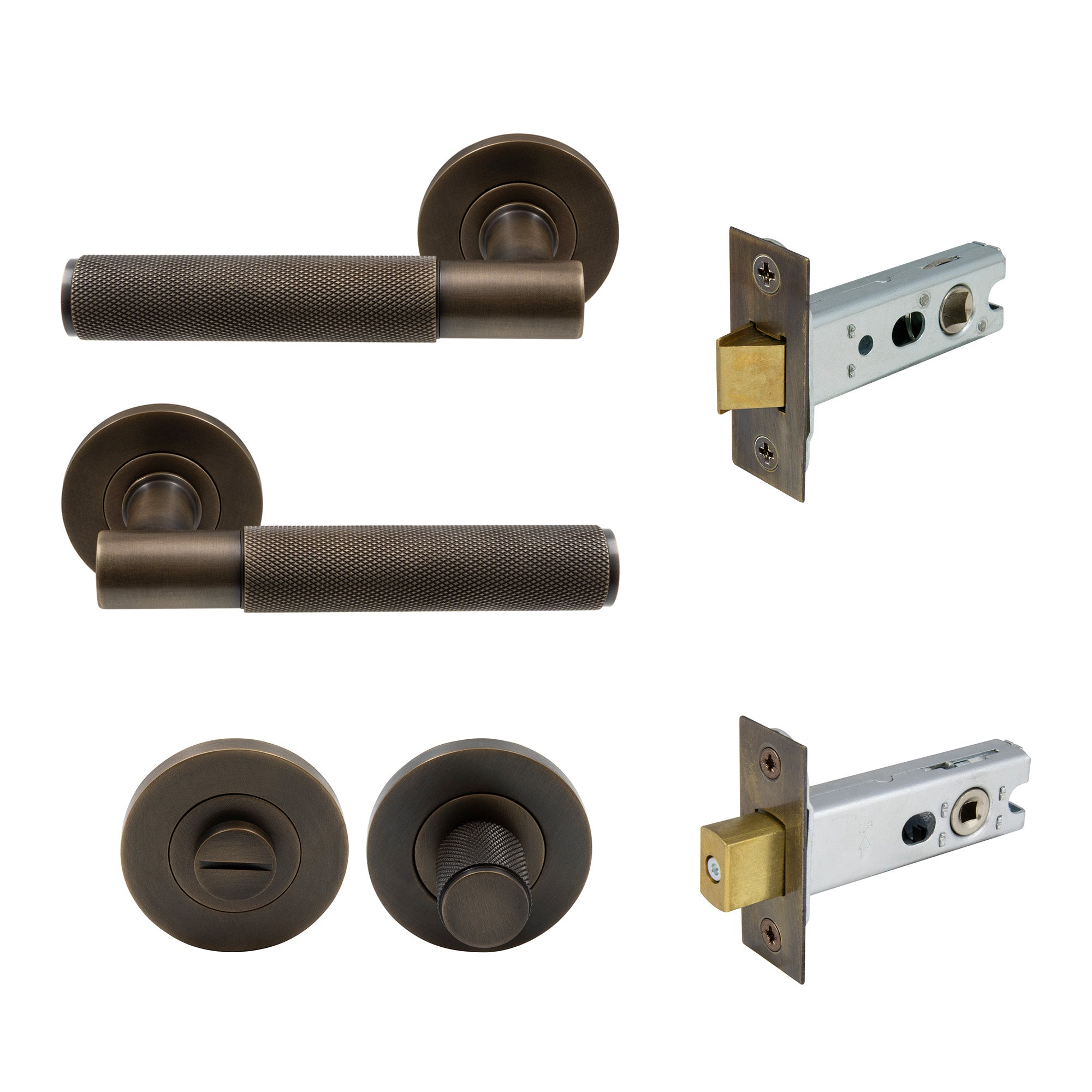 Verge Privacy Set - Diamond Knurl - Oil Rubbed Bronze