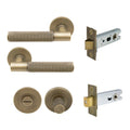 Verge Privacy Set - Diamond Knurl - Roman Brass