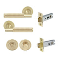 Verge Privacy Set - Diamond Knurl - Unlacquered Satin Brass