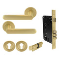 Modella Entrance Set - Matt Satin Brass