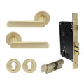 Modella Entrance Set - Unlacquered Satin Brass
