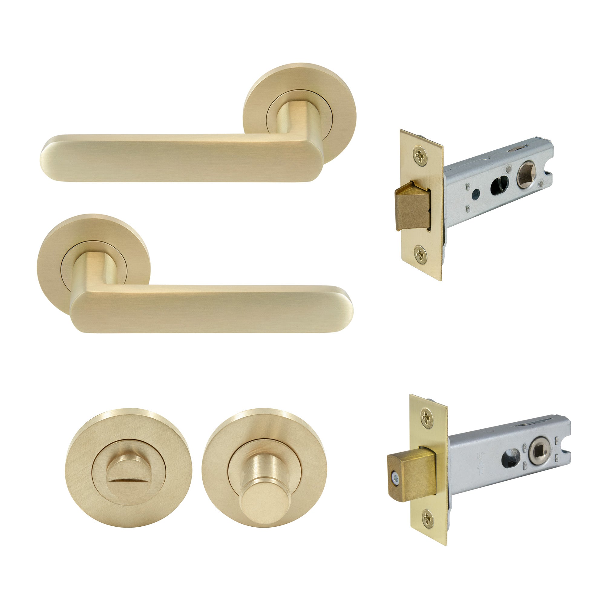 Modella Privacy Set - Unlacquered Satin Brass