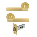 Verge Passage Set - Linear Knurl - Matt Satin Brass
