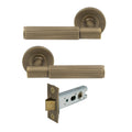Verge Passage Set - Linear Knurl - Roman Brass