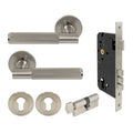 Verge Entrance Set - Linear Knurl - Brushed Nickel