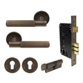 Verge Entrance Set - Linear Knurl - Oil Rubbed Bronze