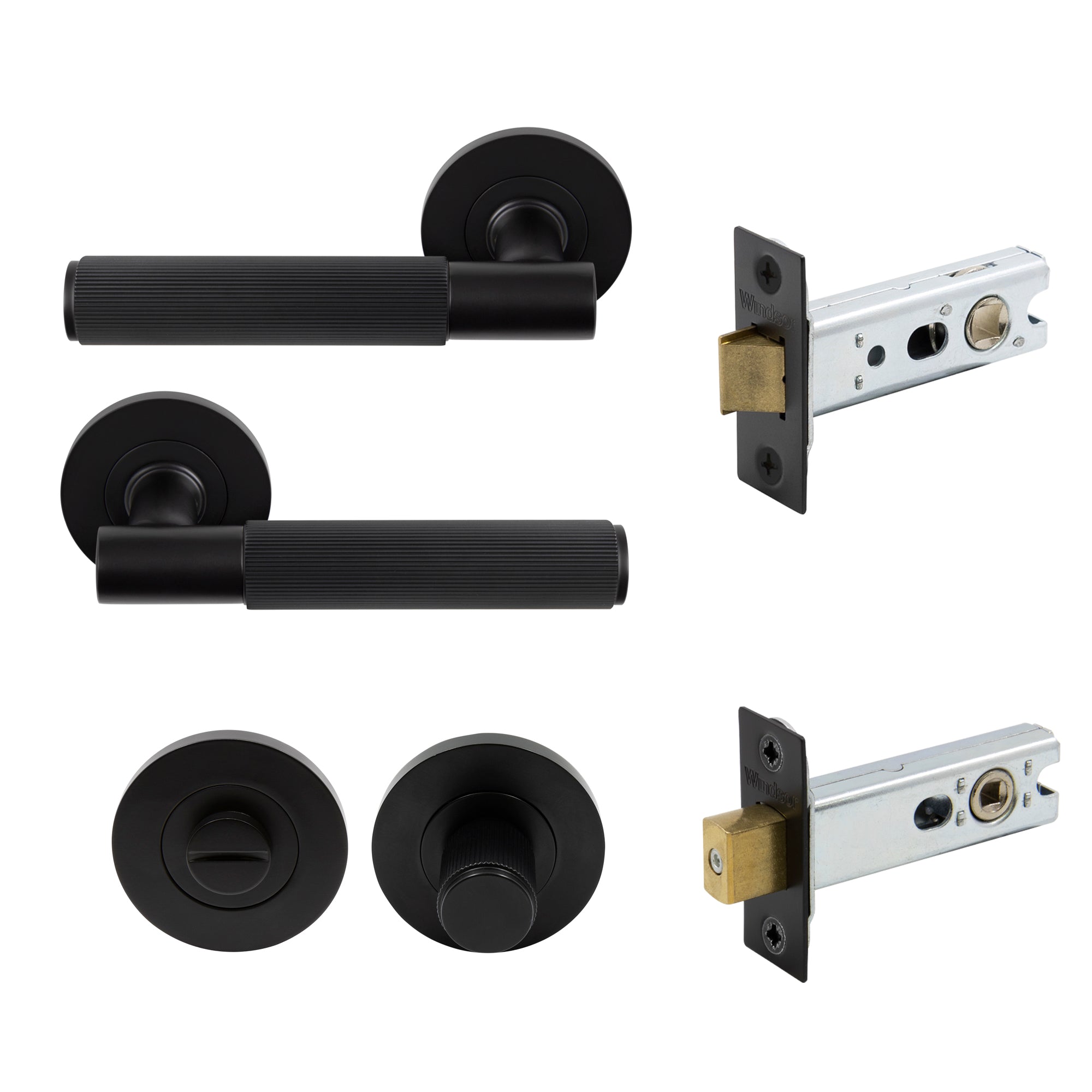 Verge Privacy Set - Linear Knurl - Black