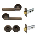 Verge Privacy Set - Linear Knurl - Oil Rubbed Bronze