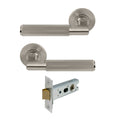 Lumina Passage Set - Linear Knurl - Brushed Nickel