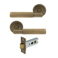 Lumina Passage Set - Linear Knurl - Roman Brass