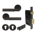 Lumina Entrance Set - Linear Knurl - Dark Roman Brass