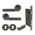 Lumina Entrance Set - Linear Knurl - Graphite Nickel