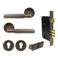 Lumina Entrance Set - Linear Knurl - Oil Rubbed Bronze