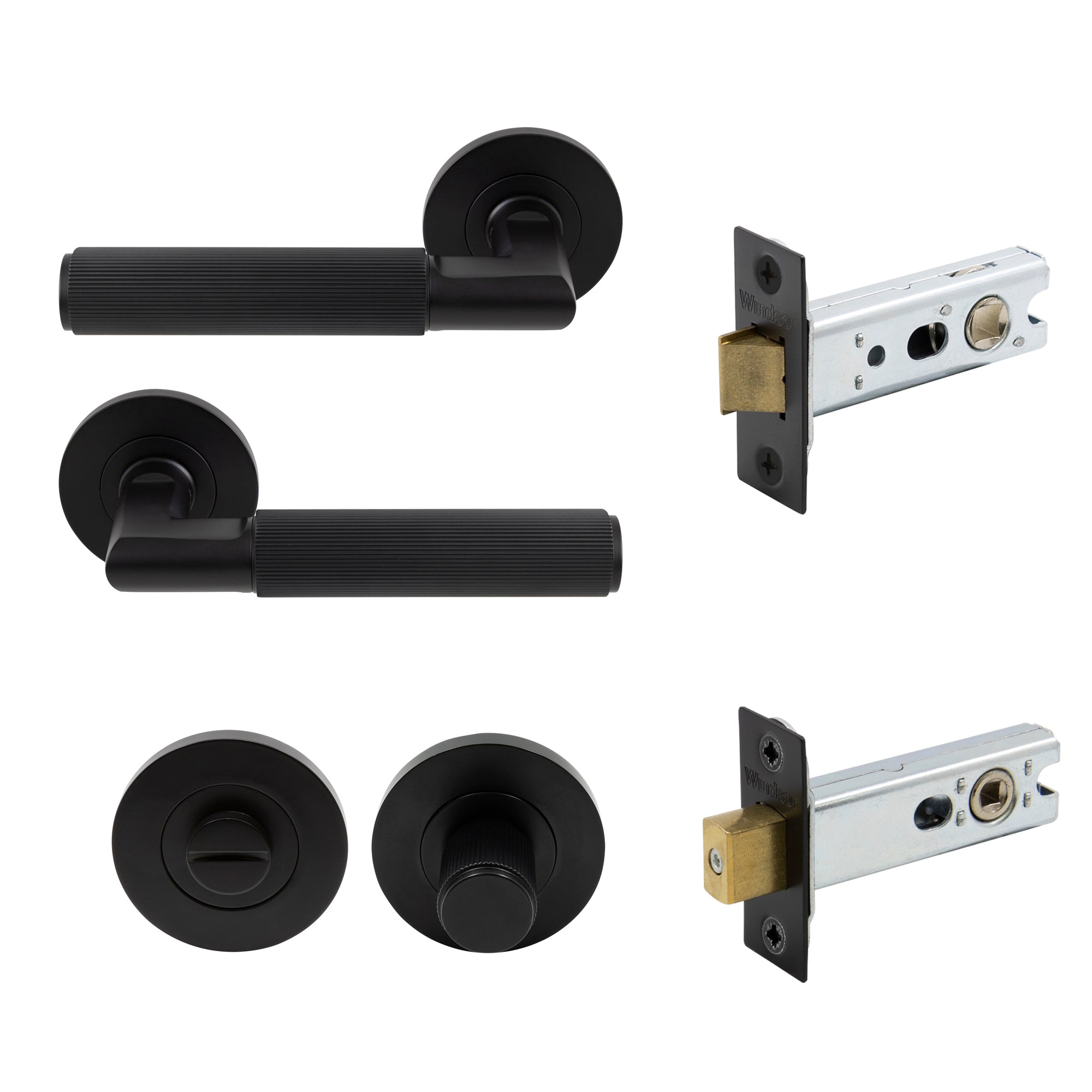 Lumina Privacy Set - Linear Knurl - Black