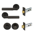 Lumina Privacy Set - Linear Knurl - Dark Roman Brass